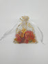100pcs Sheer Organza Favor Bags - Wedding Baby Shower Rattan Print Gift Bags, 3.5x4.5 inch, White