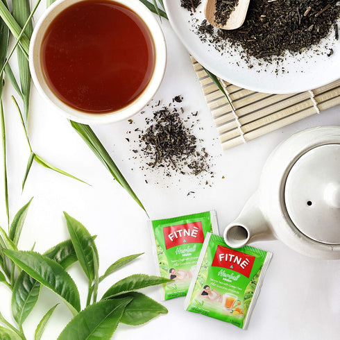 FITNE Green Tea Herbal Honey Lemon with Garcinia Senna Infusion Gentle Detox Cleanse, 15 Tea Bags, High Antioxidant