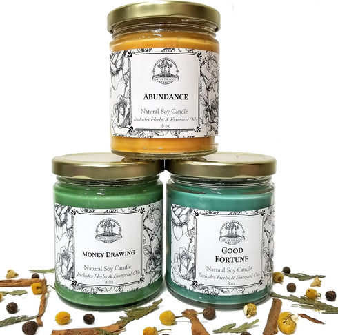 Money Candle Spell Set | Abundance, Prosperity, Success & Wealth Rituals |