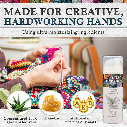 Quilter's Hand Cream, Dove White Unscented 5 Oz for Quilters by Original Udder Balm