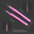 SIVOTE Lash Tweezers for Eyelash Extensions - Professional Stainless Steel Straight & Curved Tips Set