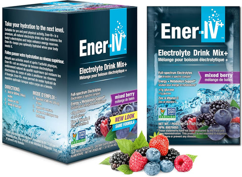 Ener-C Sport Electrolyte Hydration Drink Mix Powder with Vitamin C, Magnesium, Zinc & Electrolytes - 12 Count