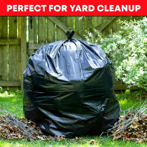 Tasker 55 Gallon Trash Bags (Value 50 Bags w/Ties), Extra Large Industrial Trash Bags for Outdoor Use