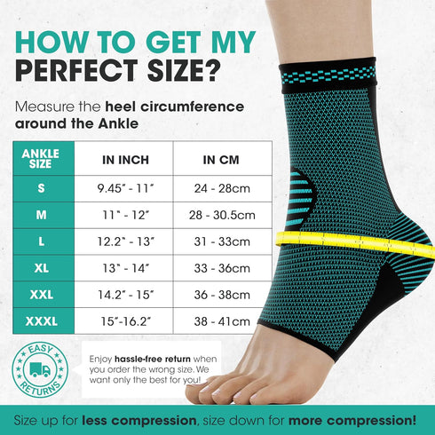 Modvel Foot & Ankle Brace Socks for Sprained Ankle Compression Sleeve - Foot Support for Women Men
