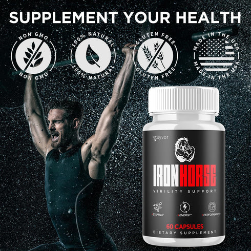 Syvor (60 Iron Horse Supplement Pills, Official Iron Horse Pills for Men with All Natural Ingredients, Advanced