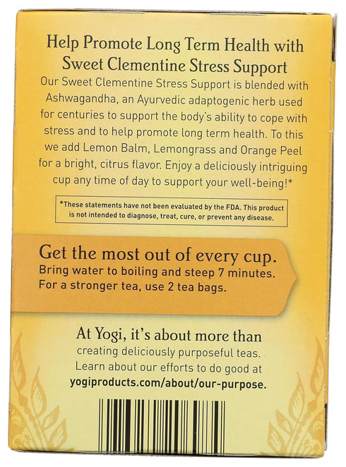 Yogi Tea Organic Sweet Clementine Stress Support Supplement, 16 Count
