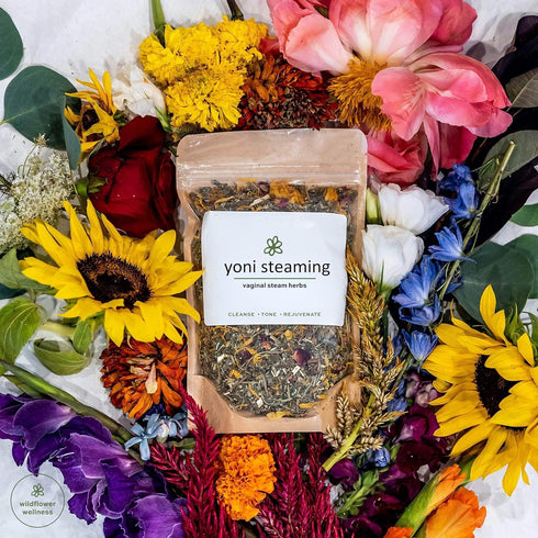 Yoni Steaming Therapy, 2oz Package for Feminine Wellness, USDA Organic Vaginal Steam Herbs, 3 Steams
