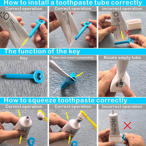 IDM-UTSL Set 4 Toothpaste Squeezer, of Tube Roller Squeezer, Dispenser, Simple and Practical