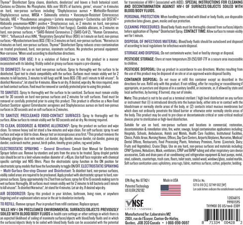 Thymox 1 Gallon Botanical Disinfectant - All Natural Cleaner Mold Remover, Multipurpose Cleaner, Mold Killer - Ideal