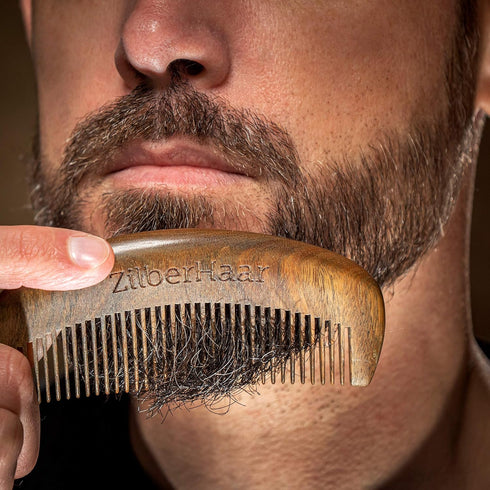 ZilberHaar Beard Comb, 100% Sandalwood, Essential Hand Made Beard Care Accessory for Men