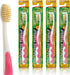 MOUTHWATCHERS Dr Plotkas Extra Soft Kids Toothbrushes, Ultra Clean Nano Toothbrushes, 4 Pack - Pink Childrens