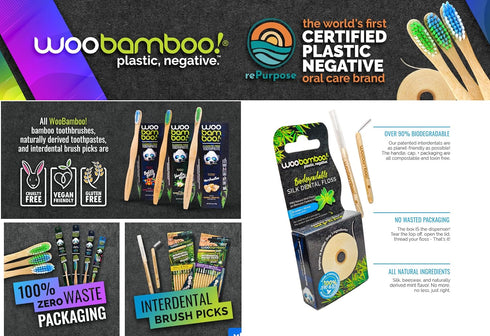 Woobamboo! Adult Super Soft Bamboo Toothbrush, Sustainable Bamboo, Plastic Negative (Pack of 1)
