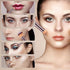 HEYMKGO 15PCS Champagne Gold Professional Makeup Brush Set with Bag, Foundation, Blending, Powder, Blush, Concealer,