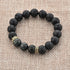 MYSTIQS 3-6 Lava Rock & Chakra Beaded Stone Bracelet Essential Oil Diffuser for Aromatherapy Small