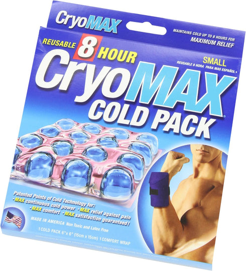 CryoMAX Cold Pack, Reusable, 8 Hour Cold Therapy Ice Pack, Small, 6"x 6" (Pack of 2)