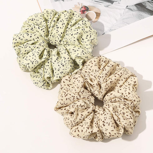 Scrunchies Hair Ties for Women - Big Silk Satin Jumbo Oversized Scrunchy for Thick Hair, Yellow Ligas Para el Cabello
