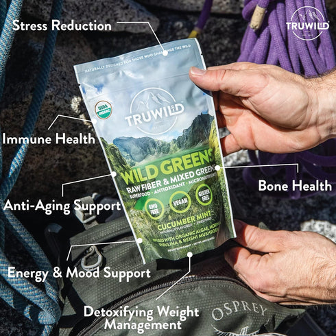 TruWild Greens Superfood Cucumber Powder, 22+ Greens & Anti-Oxidants, 30 Servings Per Tub