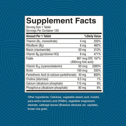 Nature's Sunshine Balanced B Complex, 120 Tablets for Digestion and Nervous System Health