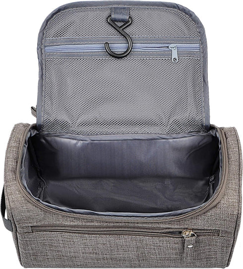 Vercord Men's Toiletry Bag, Wash Travel Small Shaving Dop Kit, Shower Bathroom Hygiene Bag, Frosted Grey