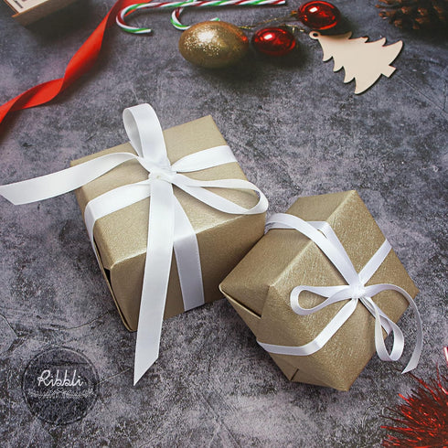 Ribbli Double Faced White Satin Ribbon - 1/4” x 25 Yards for Bows, Gift Wrapping, Floral Arrangement