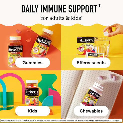 Airborne Elderberry Gummies for Adults, Vitamin C, Zinc, Immune Support, 130 Gummies, Elderberry Flavor