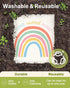 6 Pack Swedish Dishcloths for Kitchen, Fast Drying Reusable Towels, Cute Funny Washable Cleaning Sponge Cloths, Rainbow