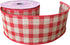 Red Gingham Wired Ribbon 2 1/2" x 10 Yards, Rustic Wedding Decoration, Gift Basket, Fall Decor