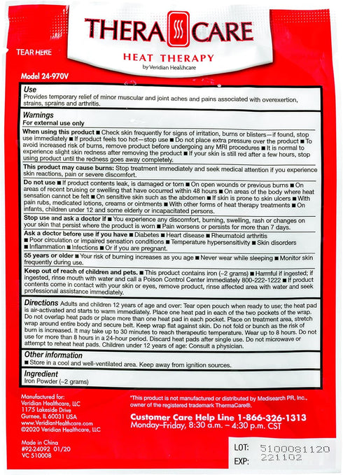 Thera|Care Air-Activated Heat Wrap - Lower Back & Hip Pain Relief, 2 Treatments