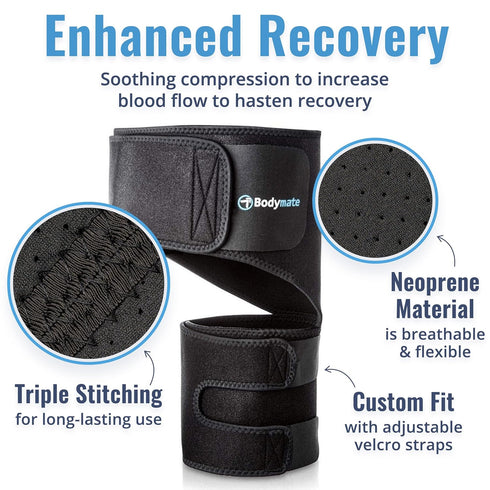 BODYMATE Hip Brace and Sciatica Pain Relief Devices - Adjustable Sacroiliac Belt for Thigh, Hamstring, Hip Pain