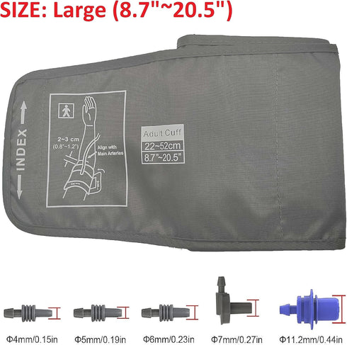 Extra Large Cuff Compatible with Omron 8.7"-20.5" Inches (22-52CM) XL Blood Pressure Adult ARM BP Replacement Cuff for