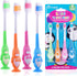 Kids Toothbrush Suction Cup - Toddler Toothbrush with Soft Bristles, Suction Cups for Easy Access - 4 Pack (Penguin)