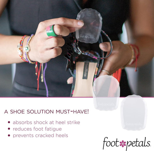 Foot Petals Heel Cups for Women's Closed Back Heels, Pumps, Boots, Wedges, Flats, Prevent Cracked Heels
