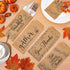 Whaline 100 Pack Fall Thanksgiving Silverware Bags, Rustic Kraft Paper Cutlery Holders for Autumn Party Supplies