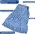 Matthew Cleaning Heavy Duty Mop Head Replacement, Blue Cotton Looped End String Head Refill, Pack of 6