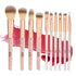 Expressions 10pc Pro Makeup Brush Set with Sparkling Gemstones in Rose Gold, Soft Bristle Brushes for Everyday Use