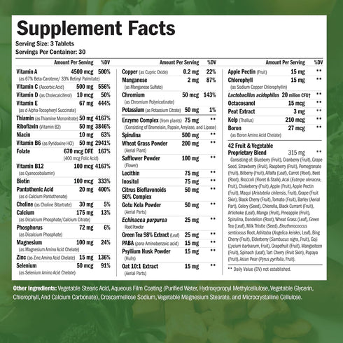 Vegan Multivitamins for Women & Men, Daily Multimineral Supplements for Energy, Focus, 90 Tablets