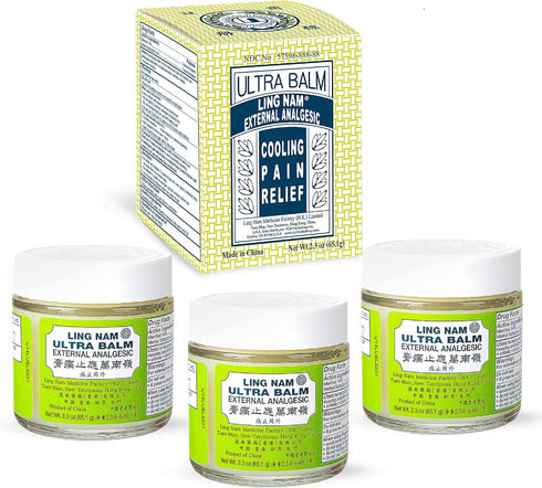 Ultra Balm External Analgesic for Cooling Pain Relief, Muscle Pain, Backache, Arthritis, 2.3oz (Pack of 3), Exp Year