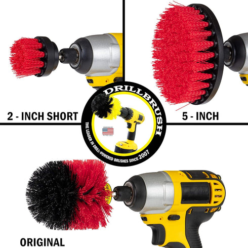 Outdoor Cleaning Supplies - Stiff Bristle Scrubber Kit, Fountain, Concrete, Stone, Brick, Patio, Deck Brushes