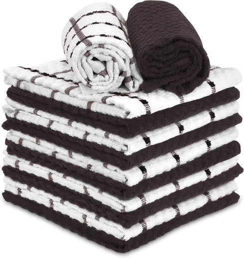 Dishcloths for Kitchen – 100% Cotton Terry – 12 Pack – Soft Absorbent Wash Cloths for Cleaning