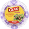 Glad Round Disposable Paper Bowls, Purple Victorian Design, Heavy Duty, 12 Oz, 20 Count