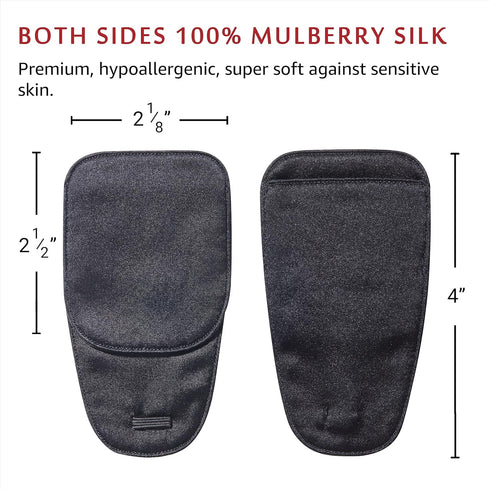 Large Silk Eye Patch for Adults Kids - Big Glasses to Cover Either Eye (Large, Black)