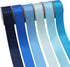 Double Face Blue Satin Ribbon, 1" x 5 Yard Each, 6 Colors for Gift Wrapping, Wedding, Baby Shower, Total 30 Yards