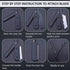 Professional Straight Razor for Men, 20 Barber Razor Blades & Carrying Case, Straight Edge Shaving Kit