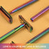 Safety Razor for Women - 5 Blades with Delicate Box, Free of Plastic (Stand Style Rainbow Razor)