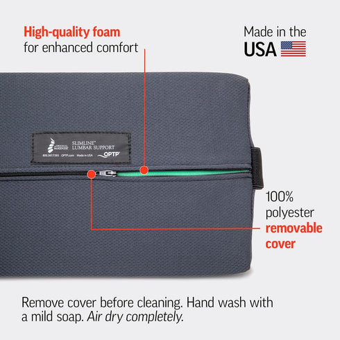 Slimline OPTP The Original McKenzie Lumbar Support USA-Made Lower Back Support for Office Chair, Car Back Support