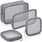 Weewooday 4 Pcs Mesh Makeup Bag, Travel Toiletry Pouch with Zipper, Gray