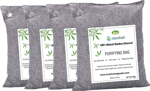 Nature Fresh Air Purifier Bags - Charcoal Bags Odor Absorber (4-Pack)