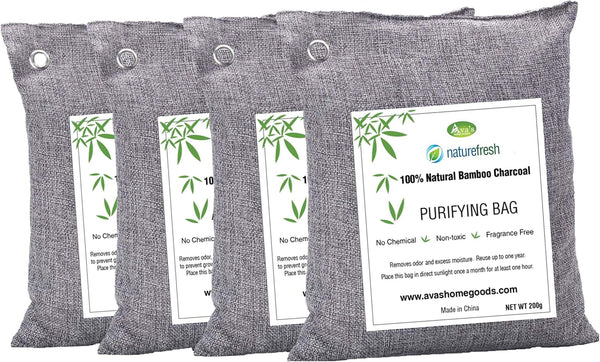 Nature Fresh Air Purifier Bags - Charcoal Bags Odor Absorber (4-Pack)