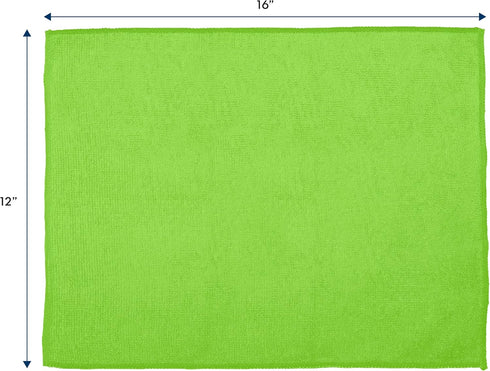 S&T INC. 12 Pack Microfiber Cleaning Cloth, 12" x 16", Bulk Reusable Lint Free Towels for Home