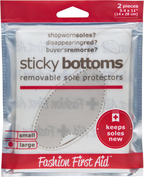 Sticky Bottoms Removable Sole Protectors, Clear (2 Pieces Large: 5 x 11 inches)